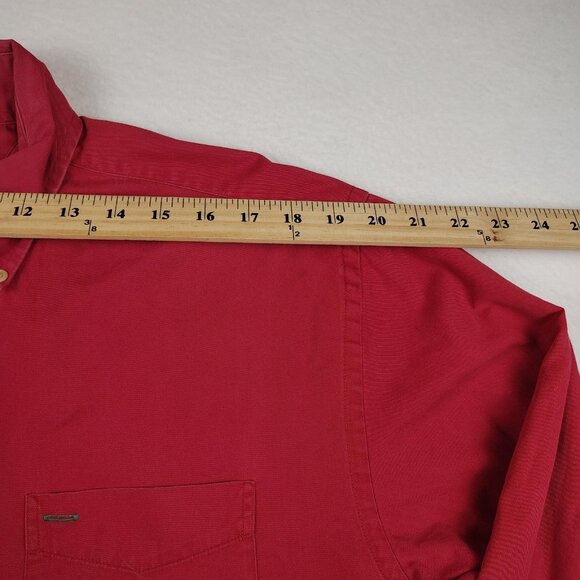 VTG Tommy Hilfiger Button Down Shirt Mens Medium Red Y2K - Picture 8 of 9